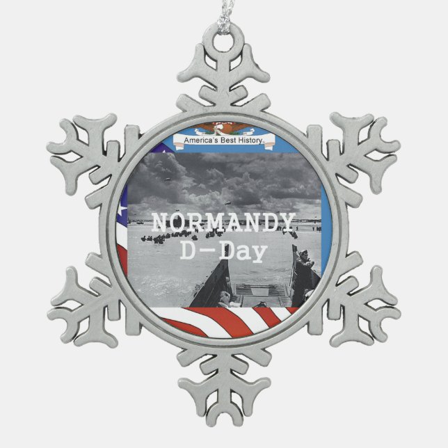 ABH Normandy Snowflake Pewter Christmas Ornament (Front)