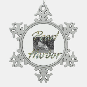 ABH Pearl Harbour Snowflake Pewter Christmas Ornament