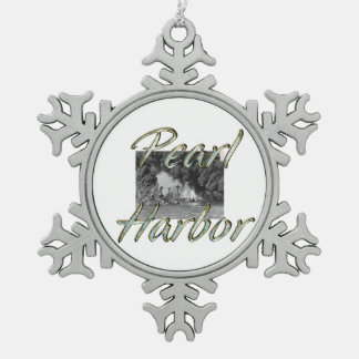 ABH Pearl Harbour Snowflake Pewter Christmas Ornament
