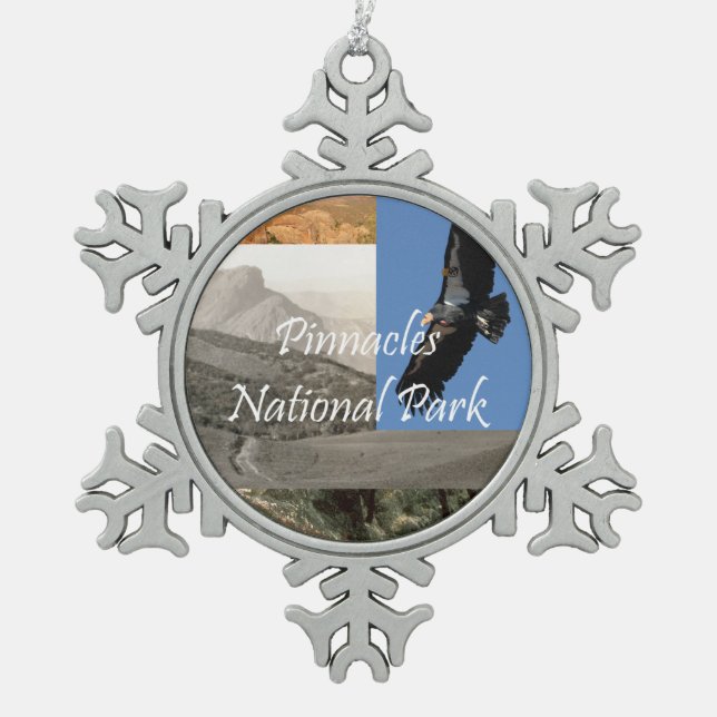ABH Pinnacles Snowflake Pewter Christmas Ornament (Front)