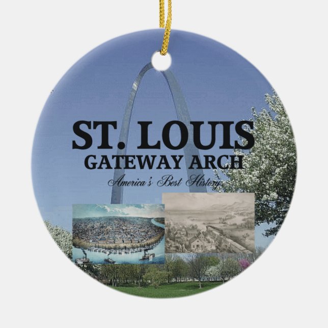 ABH St. Louis Gateway Arch Ceramic Ornament (Front)