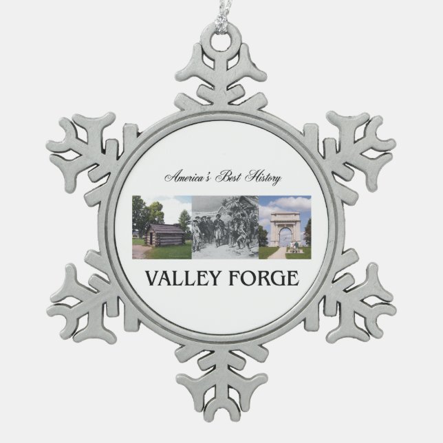 ABH Valley Forge Snowflake Pewter Christmas Ornament (Front)