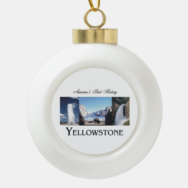 ABH Yellowstone Ceramic Ball Christmas Ornament (Front)
