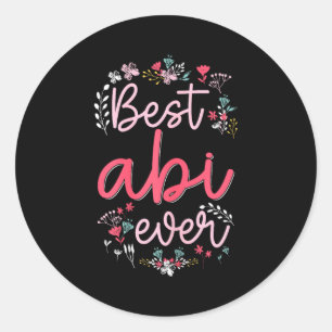 Abi ever - cute floral mum grandma mothers day classic round sticker