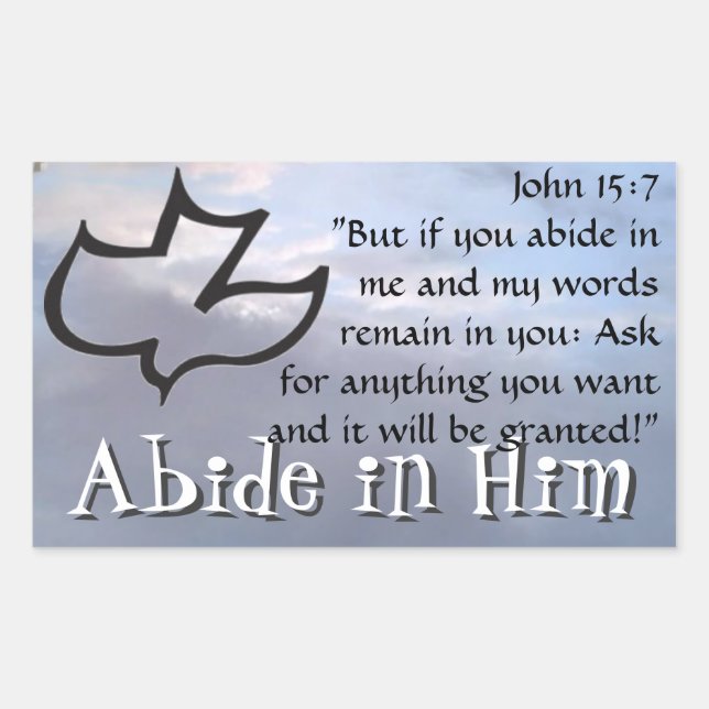 Abide in Him Rectangular Sticker (Front)