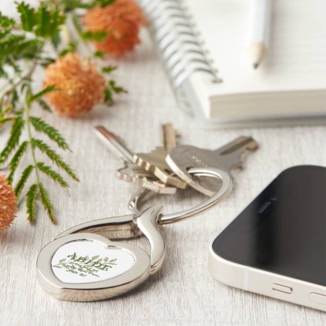 Abide In Me Christian Heart Keychain (Side)