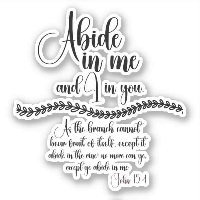 Abide in Me KJV Bible Verse (Front)