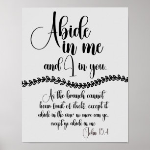 Abide in Me KJV Bible Verse Poster