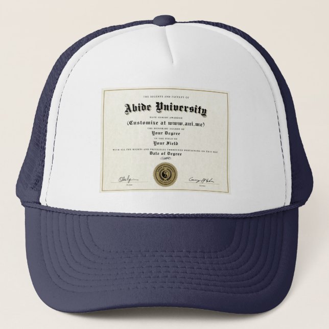 Abide University Trucker Hat (Front)