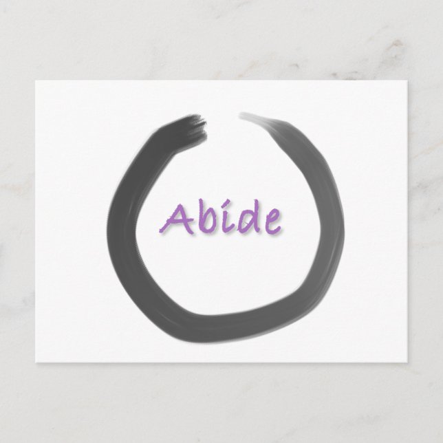 Abide Zen Buddhist Enso Circle Postcard (Front)