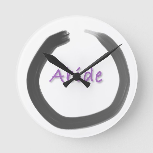 Abide Zen Buddhist Enso Circle Round Clock (Front)