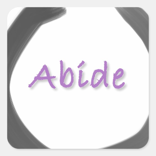 Abide Zen Buddhist Enso Circle Square Sticker (Front)