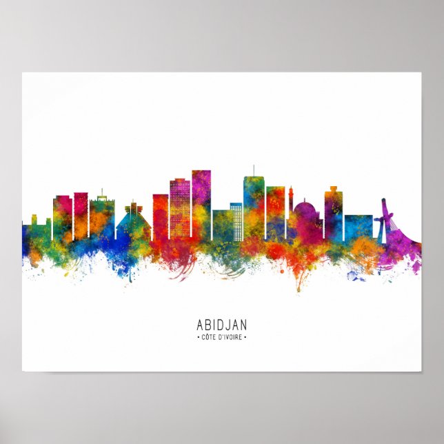 Abidjan Ivory Coast Skyline Poster (Front)