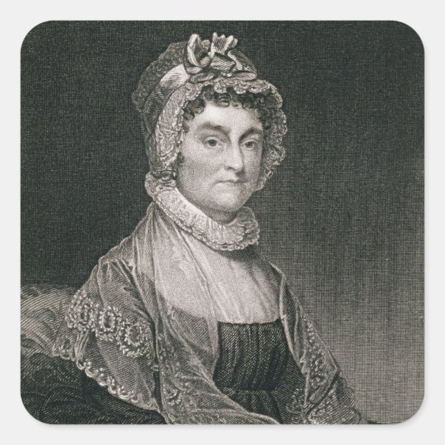 Abigail Adams, engraved by G.F. Storm (fl.c.1834) Square Sticker (Front)