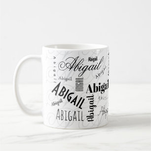 Abigail Custom Name Black White Coffee Mug