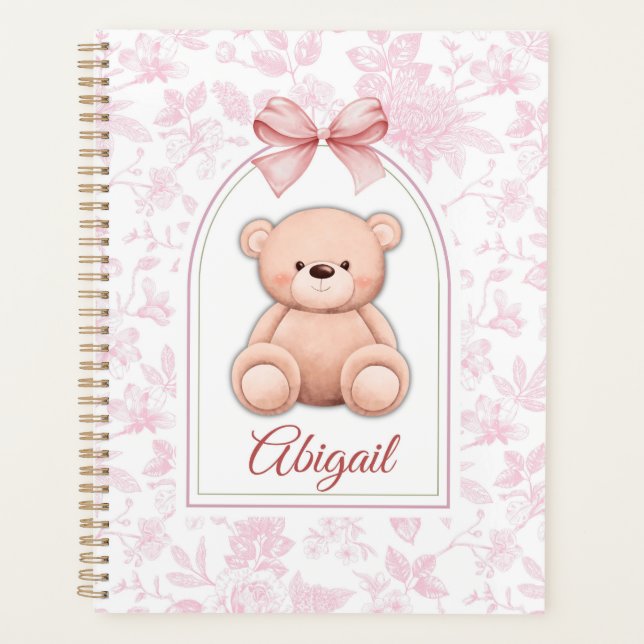 Abigail | Custom Pink Teddy Bear Nursery Design  Planner (Front)