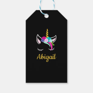 Abigail Dark Unicorn Name T-Shirt Gift Tags