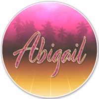 Abigail First Name golden pink sticker