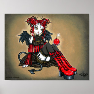 "Abigail" Gothic Cherry Bomb Devil Fae Poster