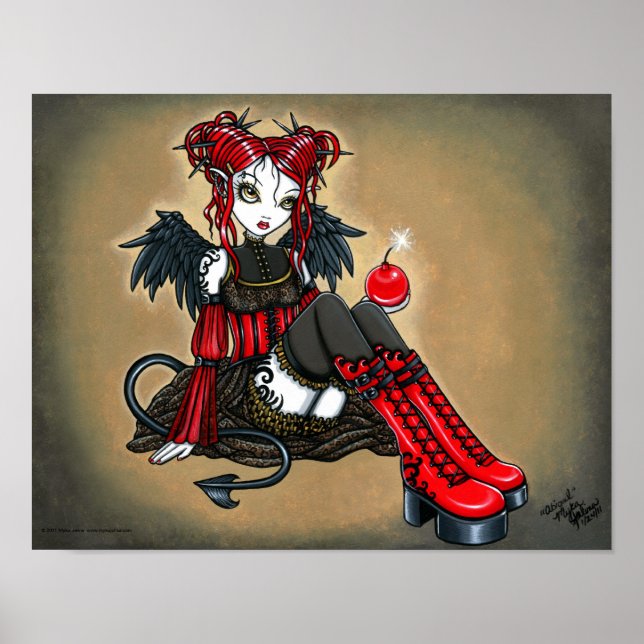 "Abigail" Gothic Cherry Bomb Devil Fae Poster (Front)