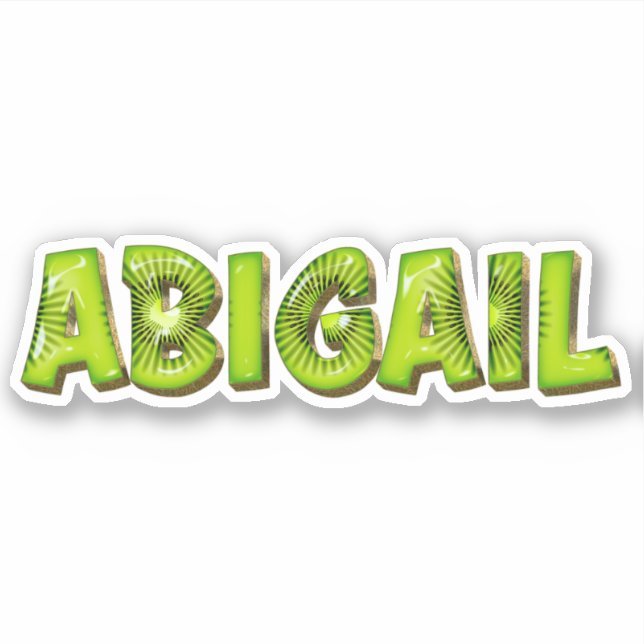 Abigail Name Kiwi Design Sticker (Front)