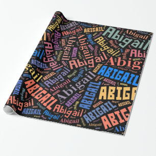 ABIGAIL Name text design - Change background Wrapping Paper