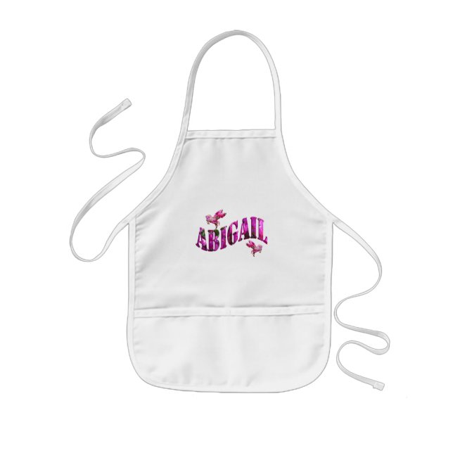 Abigail Name With Unicorns, Kids Apron (Front)