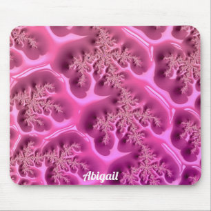 ABIGAIL Personalised Fractal Design ~ Pink Waffle Mouse Pad