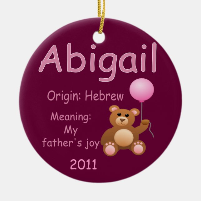 Abigail  / Photo Ceramic Ornament (Front)
