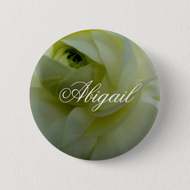 Abigail White Flower Name Badge (Front)