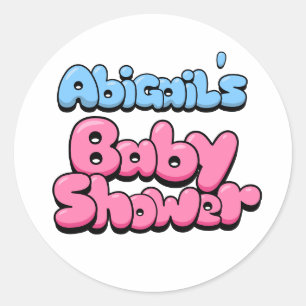 Abigail's Baby Shower Classic Round Sticker