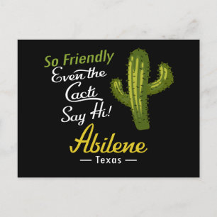 Abilene Cactus Funny Retro Postcard