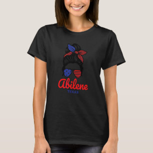 Abilene Texas Retro Messy Bun T-Shirt