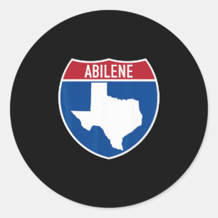 Abilene Texas Tx Interstate Highway Vacation Souve Classic Round Sticker