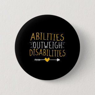 Abilities Outweigh Disabilities Autism Awareness M 6 Cm Round Badge