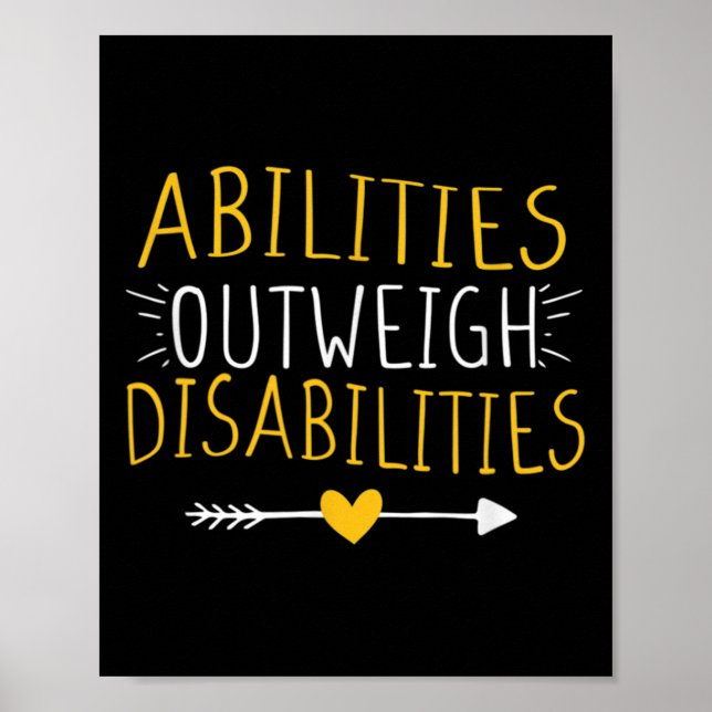 Abilities Outweigh Disabilities Autism Awareness M Poster (Front)