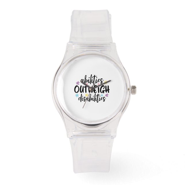 Abilities Outweigh Disabilities Autism Awareness Watch (Front)