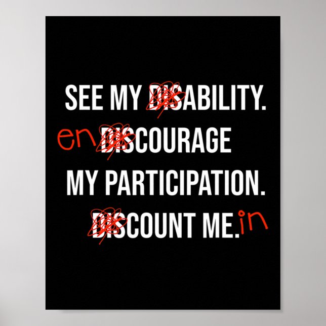 Abilities Outweigh Disabilities  Disabilities Awar Poster (Front)