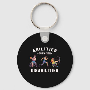 Abilities Outweigh Disabilities Running Marathon 1 Key Ring