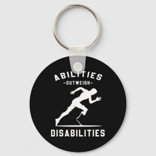 Abilities Outweigh Disabilities Running Marathon Key Ring