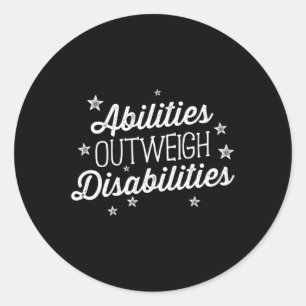 Abilities Outweigh Disabilities Speech Therapy SL Classic Round Sticker