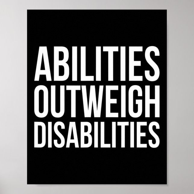 Abilities Outweights Disabilities Autism Awareness Poster (Front)