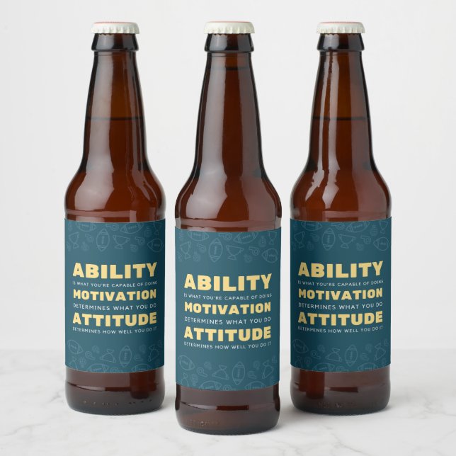 Ability, Motivation, Attitude Inspiration Beer Bottle Label (Bottles)