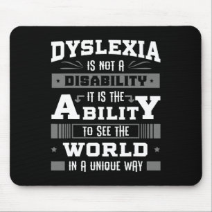 Ability Ribbon Learning Disability Dyslexic Gift Mouse Pad