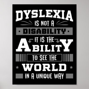 Ability Ribbon Learning Disability Dyslexic Gift  Poster