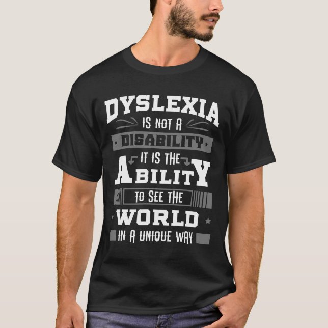 Ability Ribbon Learning Disability Dyslexic Gift  T-Shirt (Front)