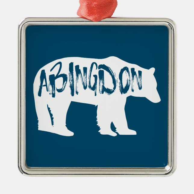 Abingdon Virginia Bear Metal Ornament (Front)