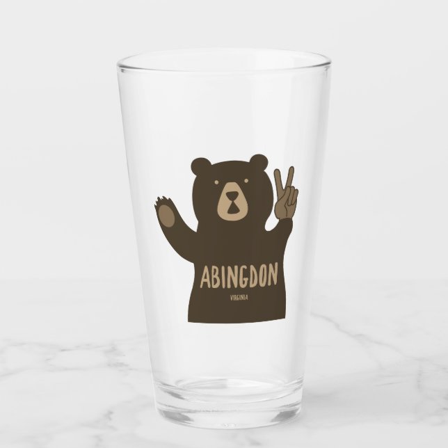 Abingdon Virginia Peace Bear Glass (Front)