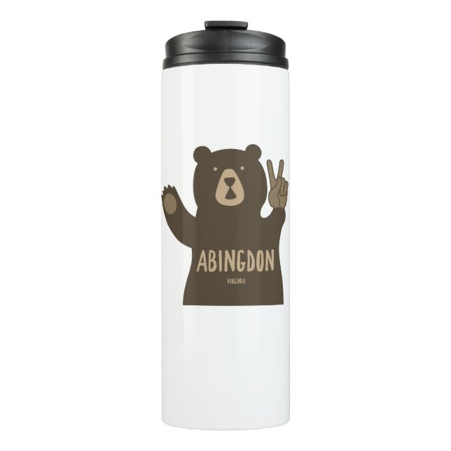 Abingdon Virginia Peace Bear Thermal Tumbler (Front)