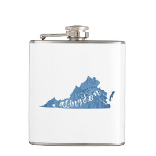 Abingdon Virginia Wood Grain Hip Flask